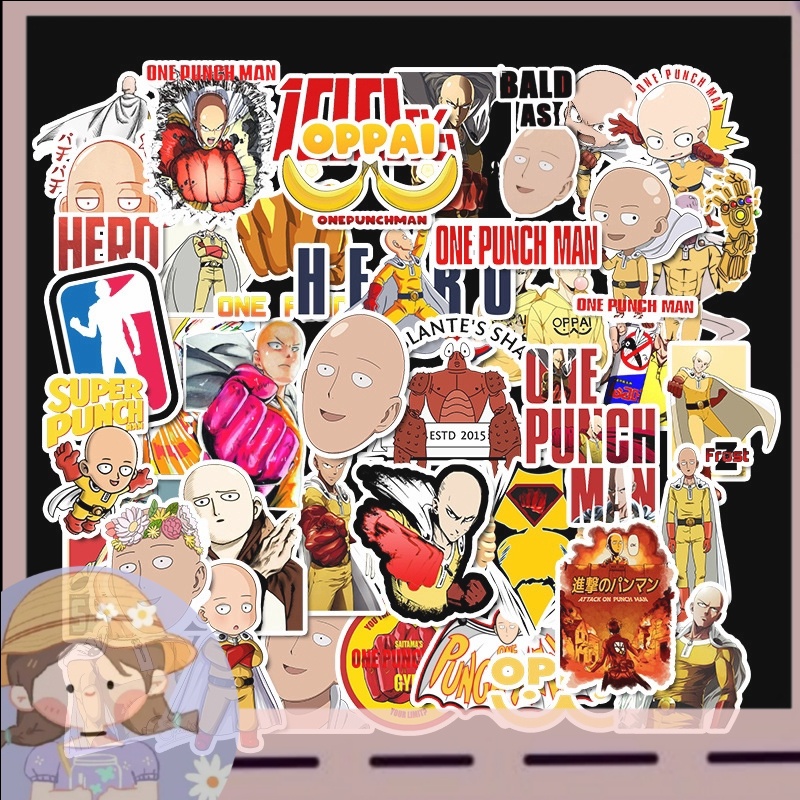 

PROMO49Pcs Japanese Anime ONE PUNCH-MAN Stickers For Laptop Skateboard Motorcycle Bicycle Cartoon Sticker