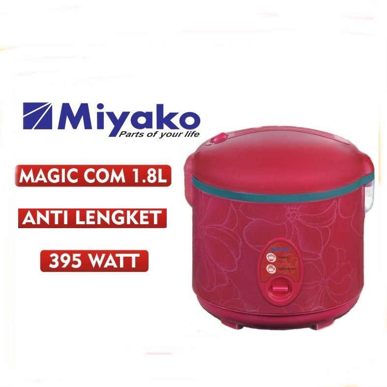 Miyako Rice Cooker MCM-508R – Magic Com 1.8 Liter 3in1 395 Watt / Penanak Nasi