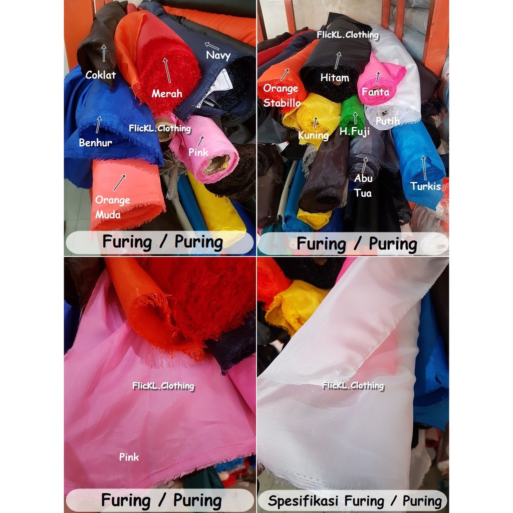 Bahan Kain Furing Puring Parasut Parasit Daleman Jas Jaket Kemeja