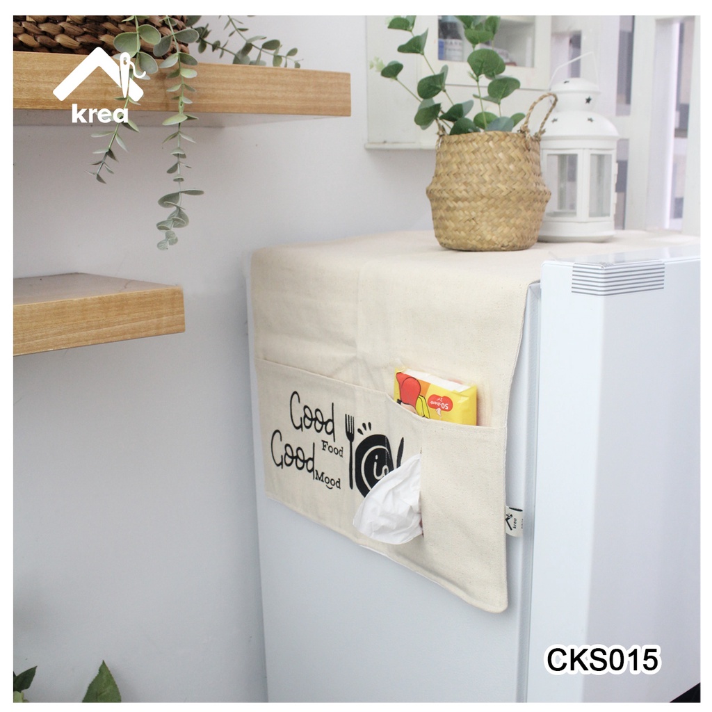 COVER KULKAS SARUNG KULKAS POLOS GOOD FOOD CKS015