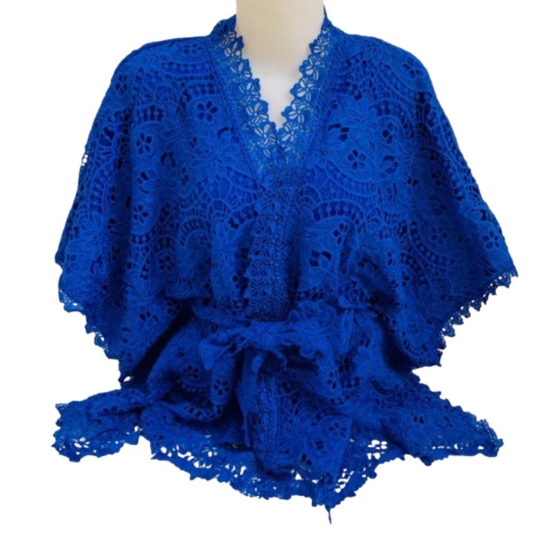 303 KIMONO KAFTAN JUMBO ATASAN BLOUSE BRUKAT BROKAT RENDA PAKAIAN WANITA PESTA KONDANGAN TRADISIONAL