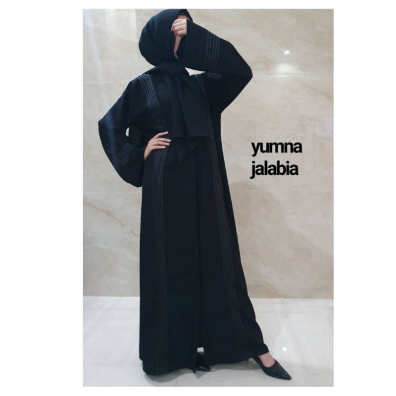 Abaya Saudi - Abaya Yumna  / Abaya Saudi / Gamis Hitam / Dress Hitam / Gamis Arab / Abaya Arab