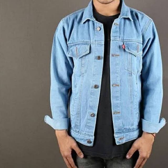 JAKET JEANS PRIA JUMBO OVERSIZE M-XXXL LD 122cm MUAT 100KG