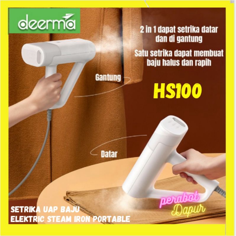 Deerma Setrika Uap Baju Deerma Steamer Baju Deerma HS100 Deerma Electric Steam Iron Portable