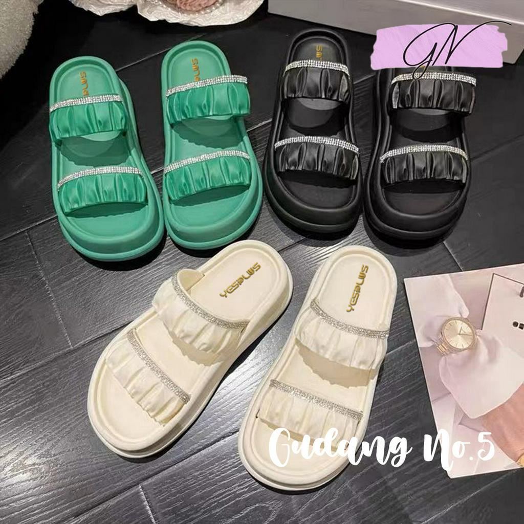 GN-8688 &amp; 8688-1 Sandal Selop Tali Dua Fashion Wanita Motif Blink Import Yesplus PCU