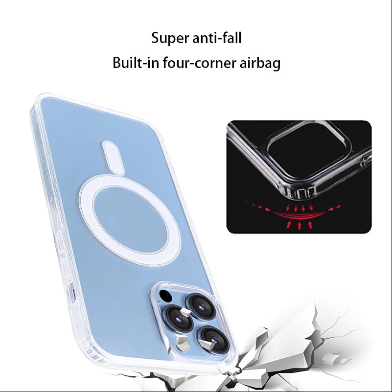 Case Magnetik Kristal Transparan Untuk iphone 13 12 13 Pro Max 11 Pro X XR Xs Max 11