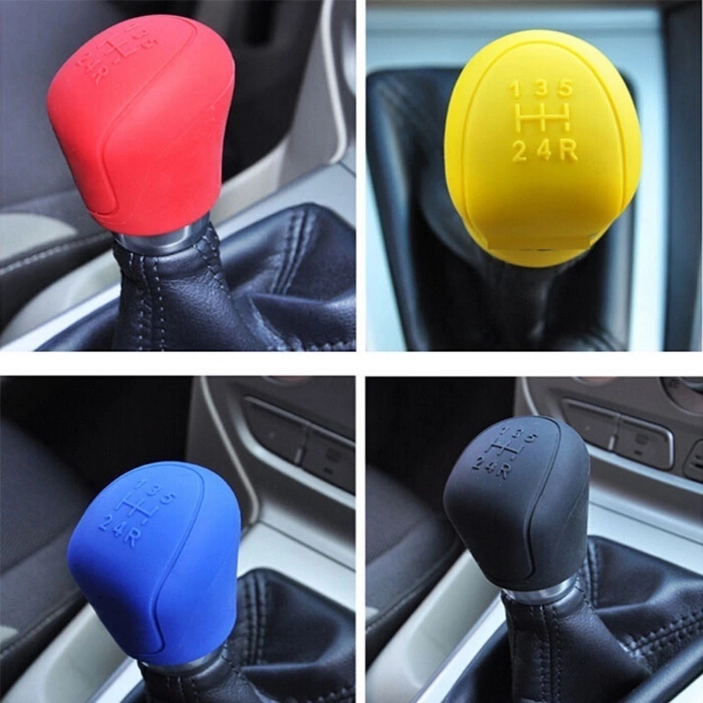 1 Set Cover Knob Tuas Persneling / Rem Tangan Mobil Manual Universal Bahan Silikon Untuk Ford Benz