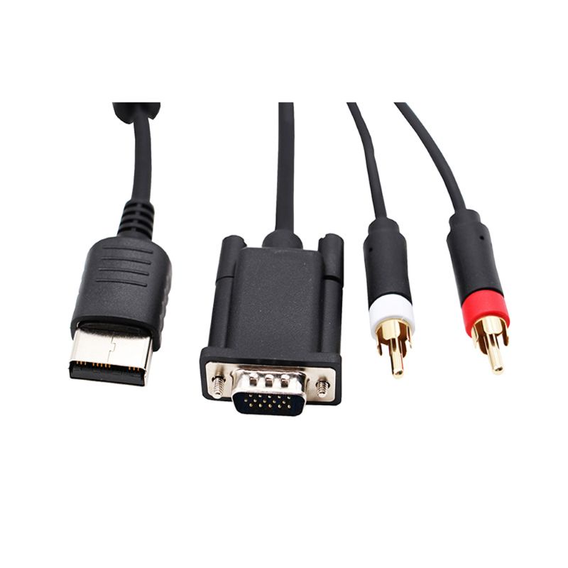 Btsg VGA Monitor Dan RCA+Aksesoris Konsol Adaptor RCA 3.5mm Ke 2-Male