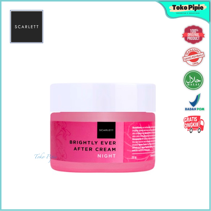 Scarlet Scarlett Skarlet Scarrlett Whitening Brightening BRIGHTLY CREAM NIGHT Serum Essence Krim Ton