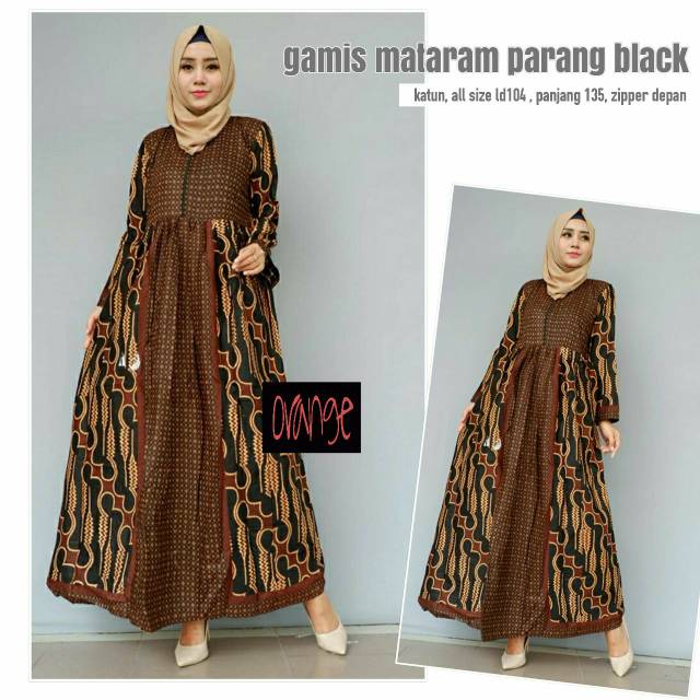 Grosir Dress Gamis Batik Mataram Parang Black VmDVjmcyzy1oO