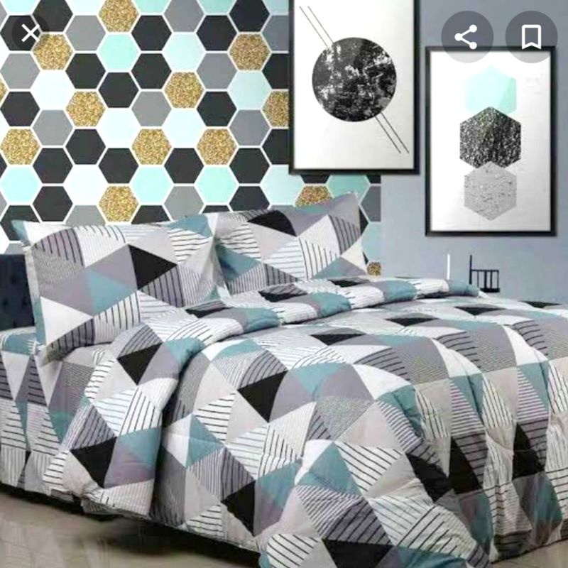 seprai sprai zigzag homemade katun motif terkini