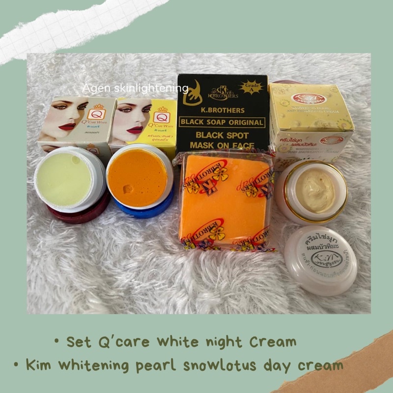 Cream q care white dan cream siang kim whitening pearl (ORI THAILAND)✅