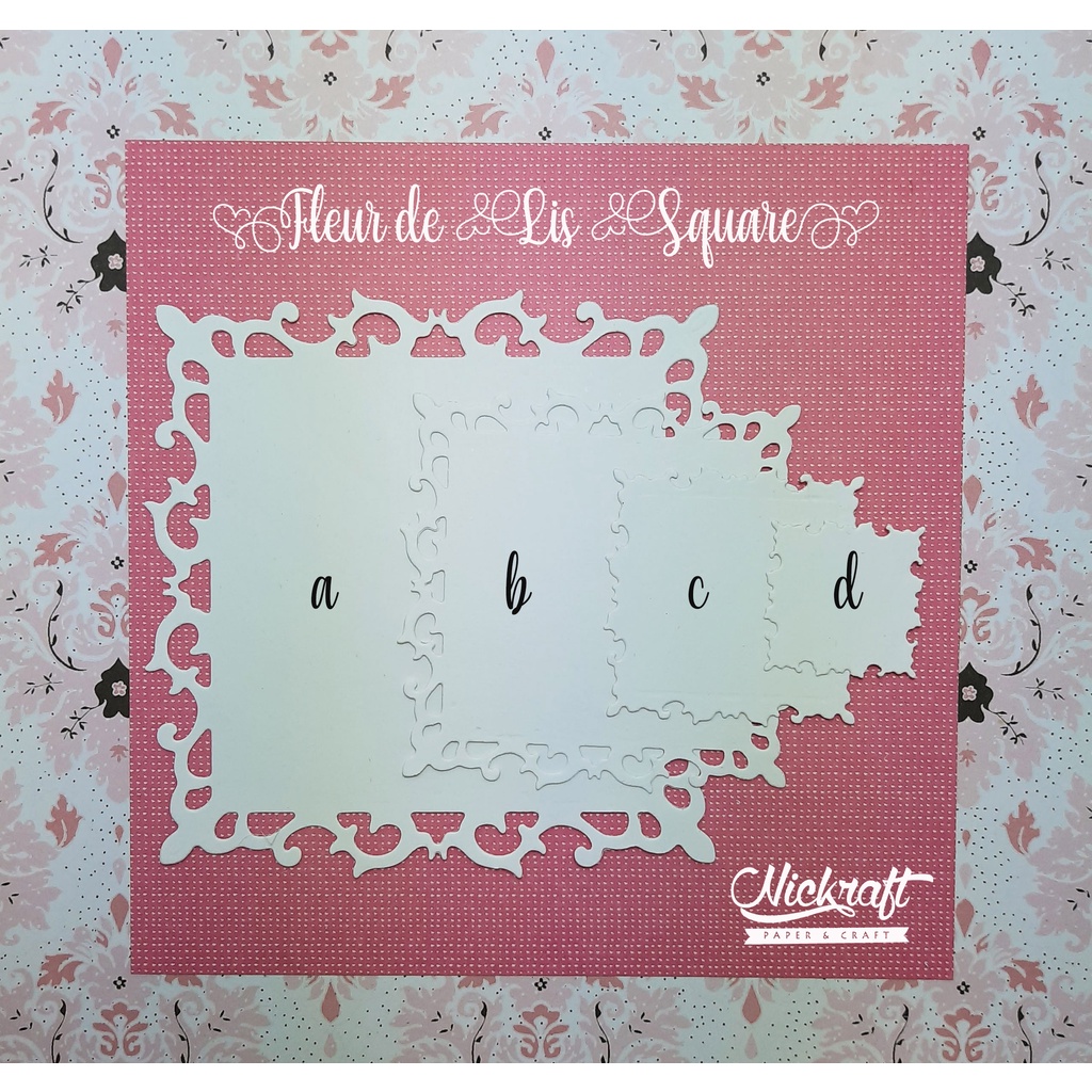 

FLEUR DE LIS SQUARE - BAHAN SCRAPBOOK LABEL KOTAK FANCY