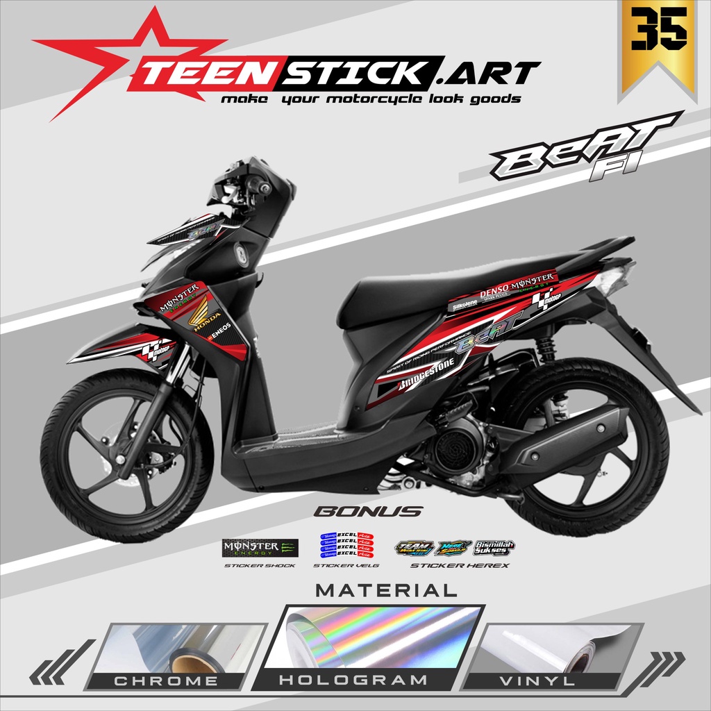 STRIPING BEAT FI 2012-2016 - STRIPING HOLOGRAM HONDA BEAT FI 2012-2016 RACING