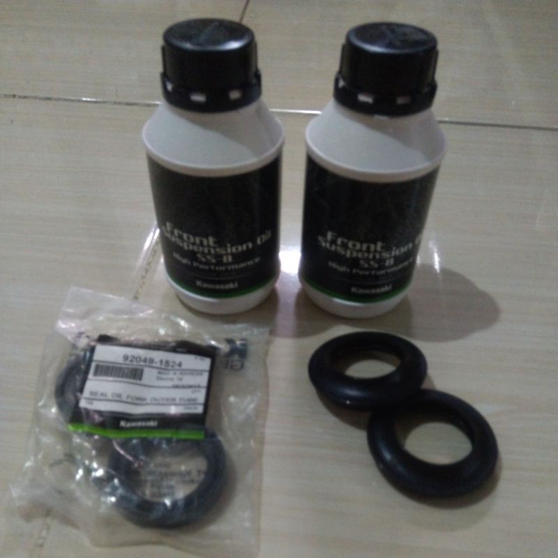 Paket servis Shock depan kawasaki NINJA RR SS R S 150 2tak KLX G BF Dtracker Dt seal oli abu Ori Ori