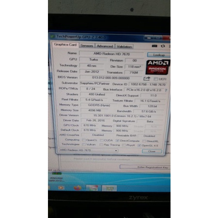 VGA AMD ATI RADEON HD 7670 DDR5 4GB REBORN ORI