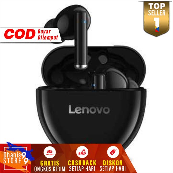 Lenovo TWS Earphone True Wireless Bluetooth 5.0 with Dock Earphone TWS Kualitas Suara Jernih Koneksi Bluetoth