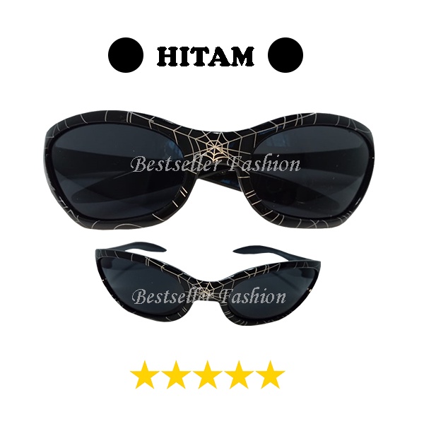 kacamata anak laki-laki dan perempuan model sport unik bagus tidak silau untuk olahraga sepeda lari - cowok cewek kids fashion sunglasses motif sarang laba laba bingkai glossy