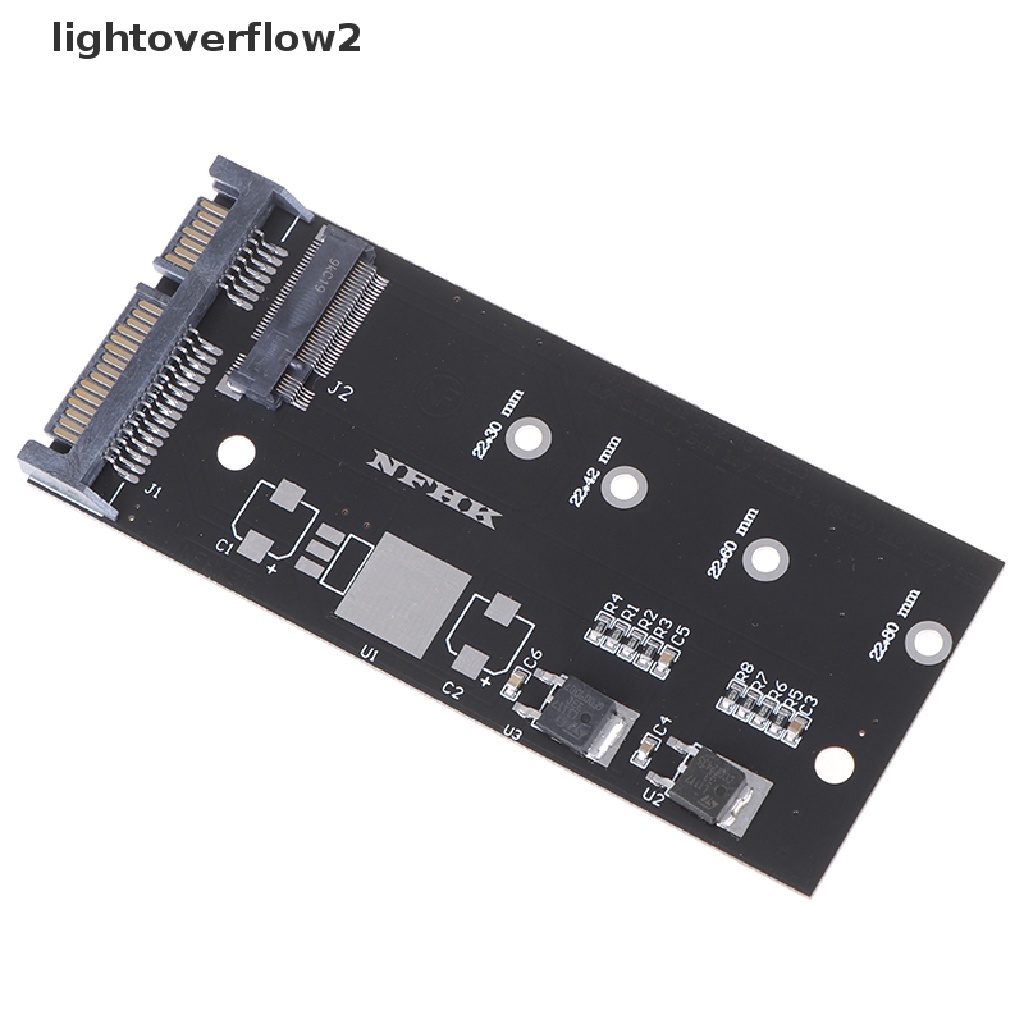 (lightoverflow2) Kartu Adapter Konverter Ngff Ssd Ke Sata 2.5 &quot;M.2 Ngff Ssd Ke Sata3