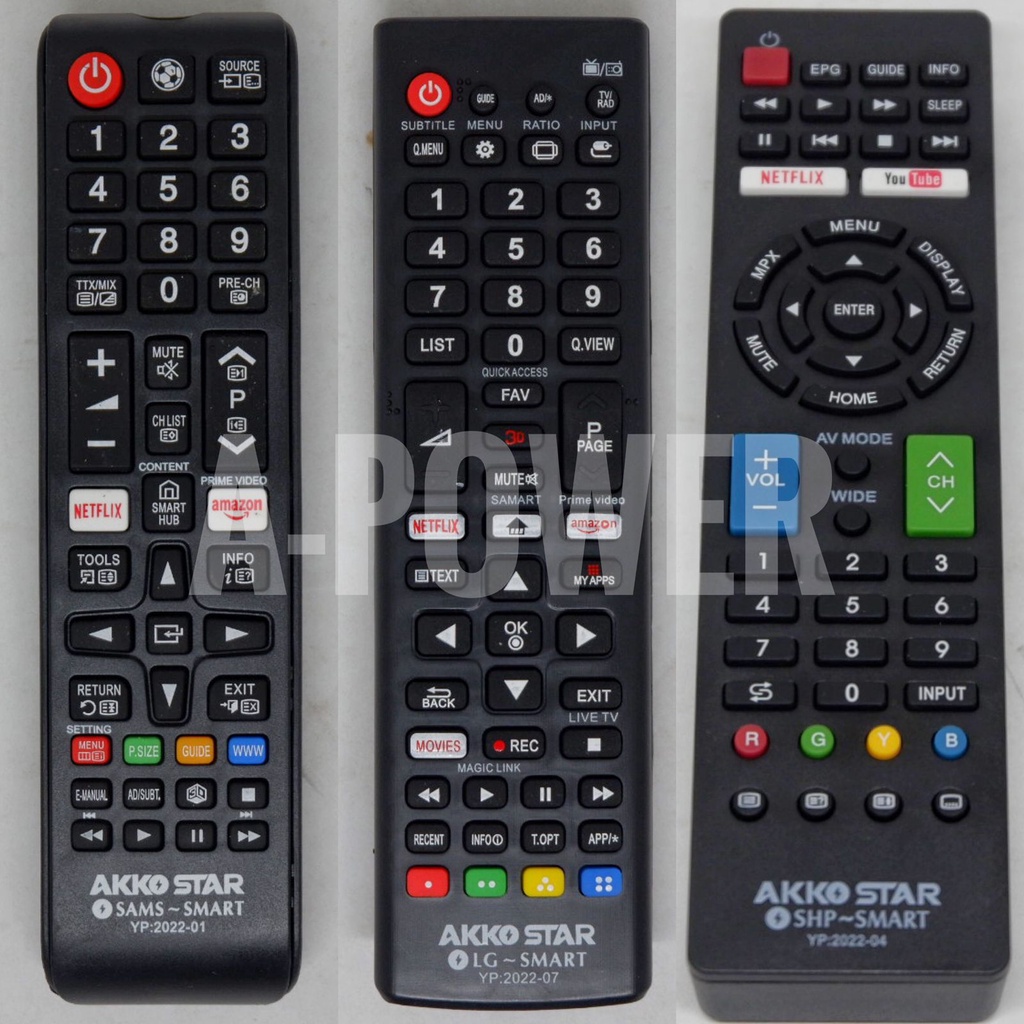 Remote Smart TV Samsung, LG, Sharp (langsung pakai)