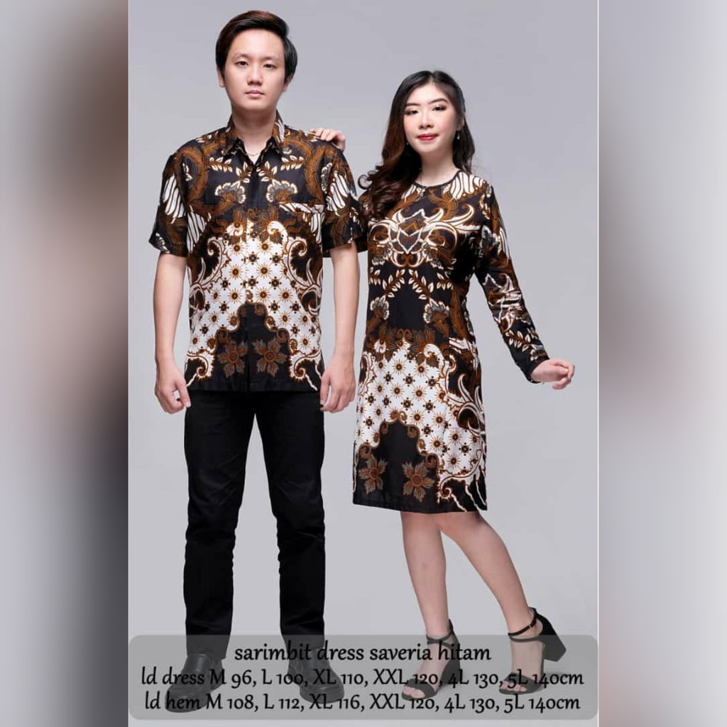 Batik couple modern keluarga terbaru 2021 dress murah kopel cople kople sarimbit tunik saveria hitam