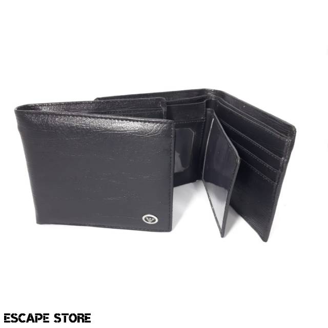 Dompet Pria Lipat Pendek 3 Ruang Bahan Kulit