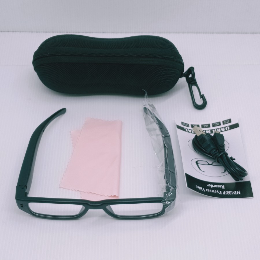 Spy cam 1080P Full HD Kamera Pengintai Model Kacamata - Hitam-2