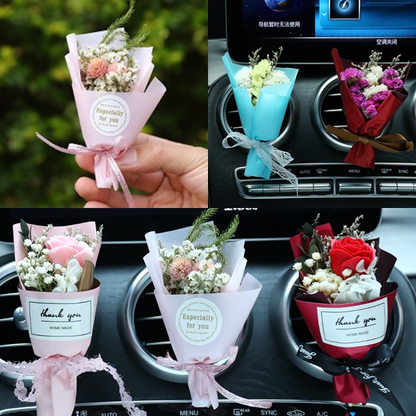 Mini Flower Bouquet Aesthetic Parfum Bunga Jepit AC mobil