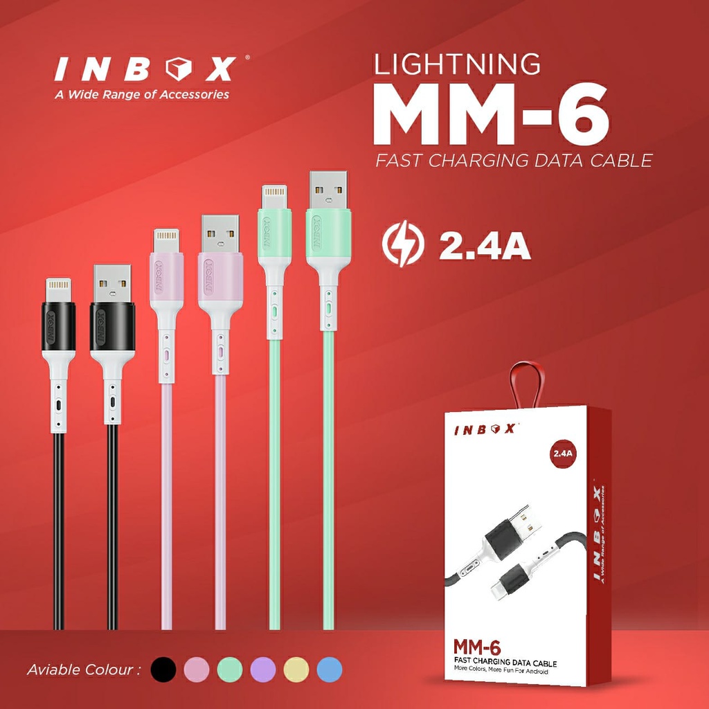 INBOX Kabel Data Fast Charging MM-6 Lightning / Type-C / Micro Data Cable MM6
