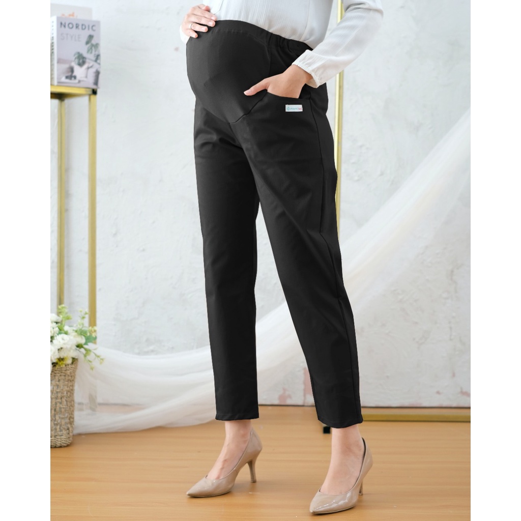 Momiasi - Celana Hamil Kerja Kantor Jumbo Wanita Maternity Pants Office Fashion Wanita Bumil Kekinian Premium