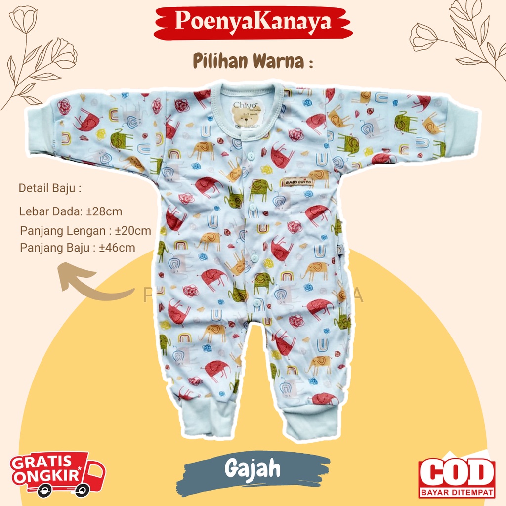 Chiyo Sleepsuit Bayi BUKA Kaki 3-12 Bulan SNI TANPA Topi KD20