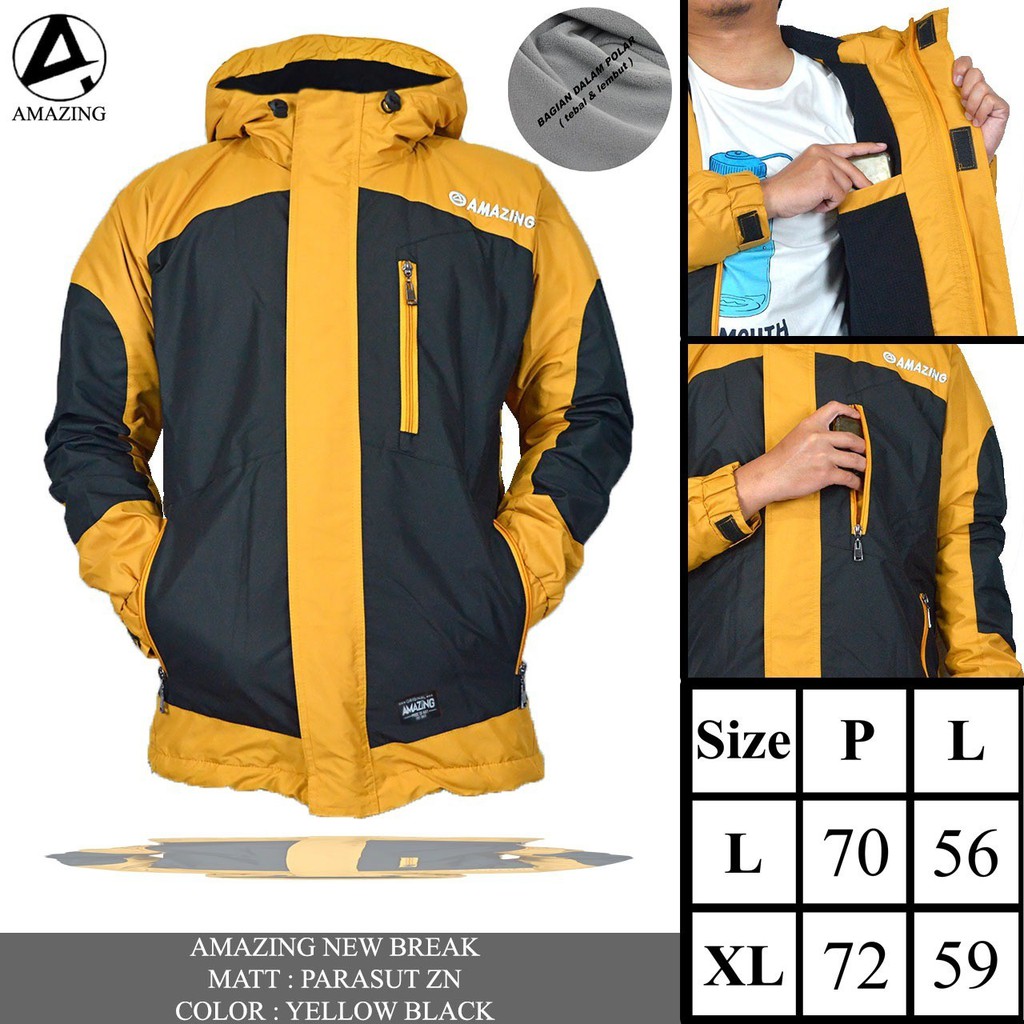 JAKET PARASUT OUTDOR WATERPROOF TEBAL TERBARU ORIGINAL DISTRO / JAKET GUNUNG HODIE KOMBINASI WARNA