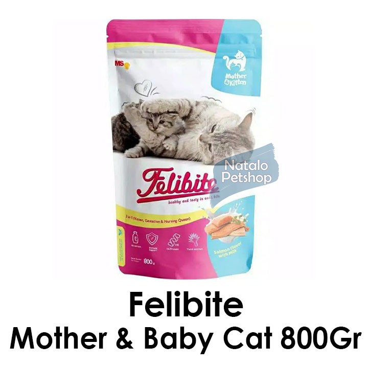 Felibite Mother &amp; Baby Cat 800Gr / Makanan Ibu dan anak kucing rasa Salmon