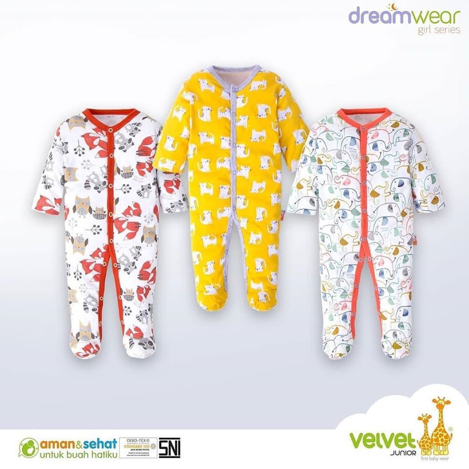 Makassar! Sleepsuit Dreamwear Velvet Kancing Depan