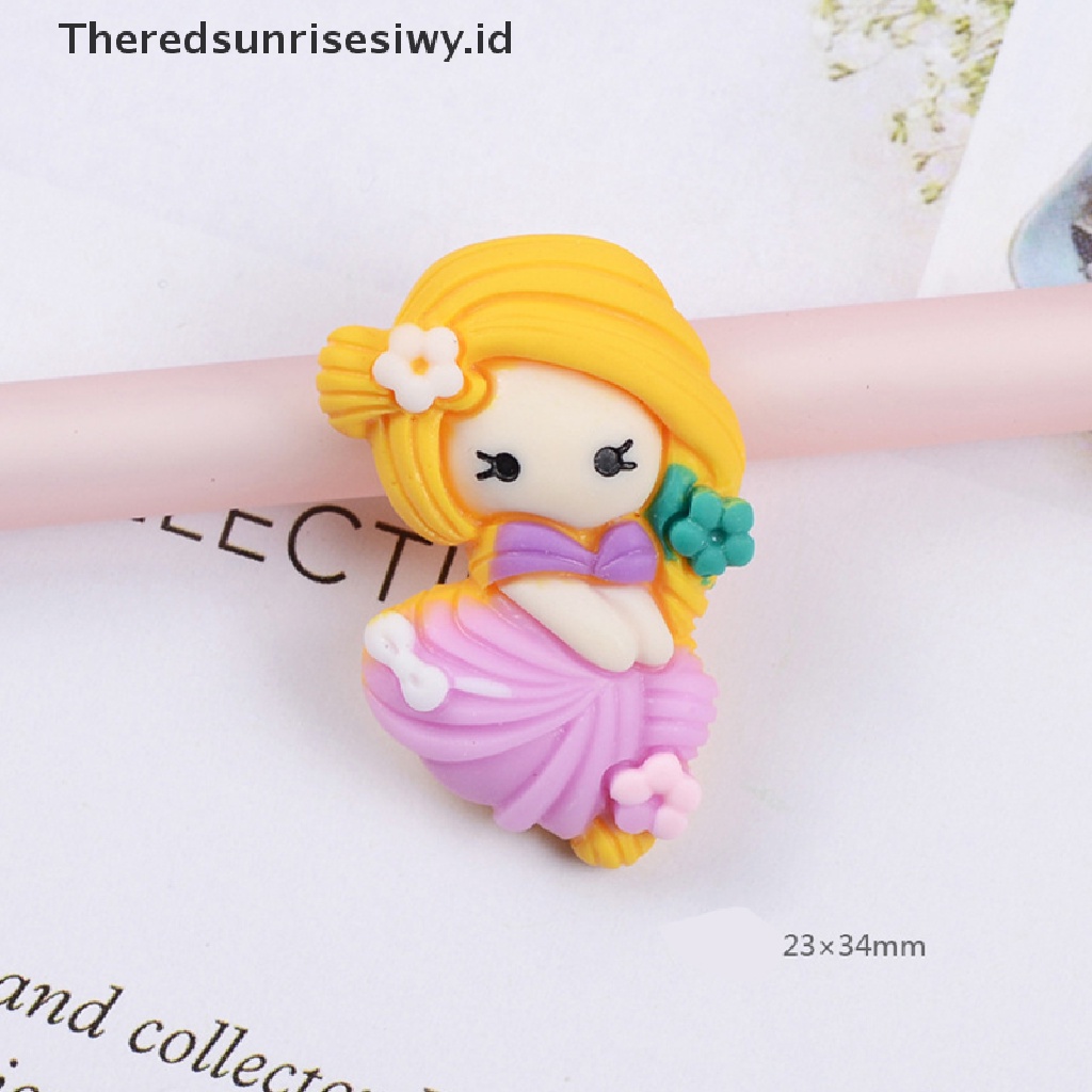 (Theredsunrisesiwy.Id) 10pcs / Set Mainan Miniatur Kartun Princess Bahan Resin Untuk Scrapbook Diy, Ada 7 Model