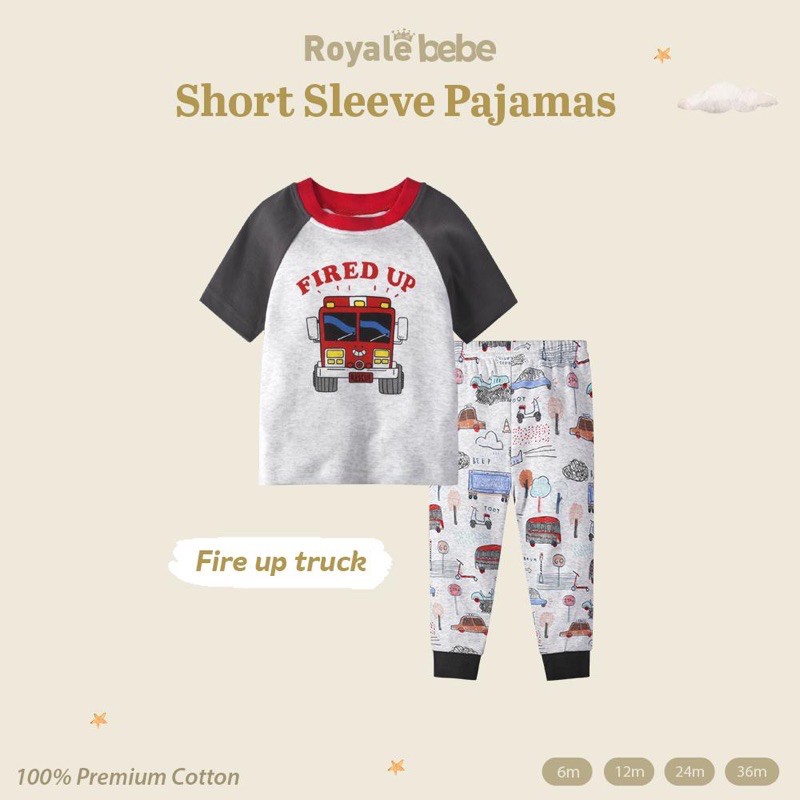 Royale Bebe Sleeve Pajamas/Piyama Bayi/Piyama anak