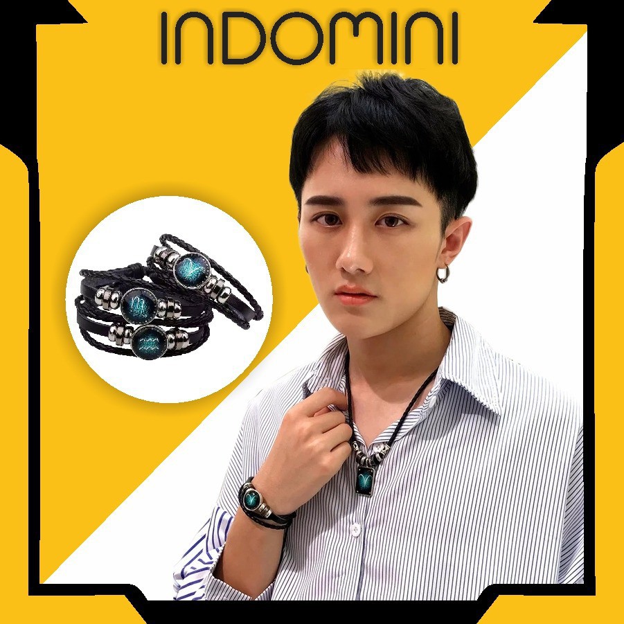 INDOMINI A001 GELANG ZODIAK TANGAN WANITA PRIA STRAP KEPANG ZODIAC FASHION KOREA MURAH SIMPLE KEREN