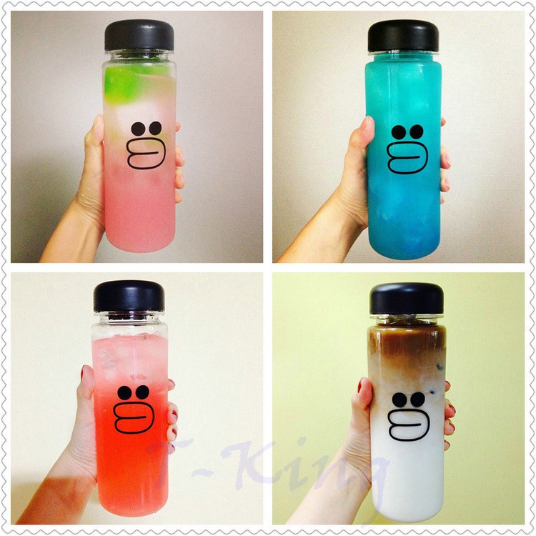 KUP - COD MURAH BOTOL MINUM SMILE - BOTTLE KARAKTER LINE POUCH WARNA