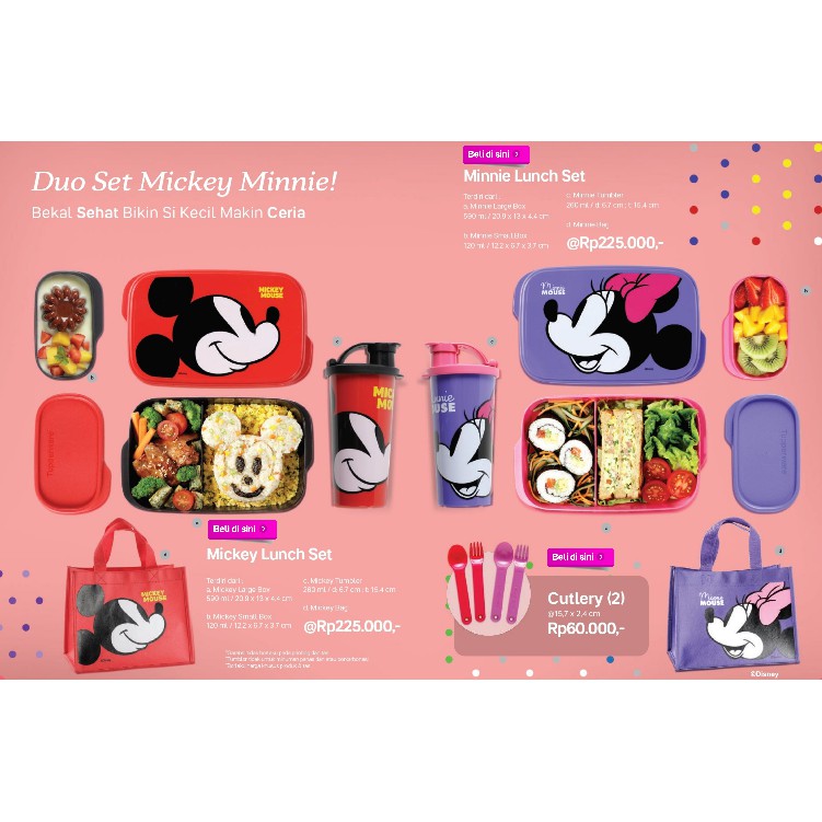 Mickey Minnie Lunch set (1) tempat makan anak Mickey Minnie