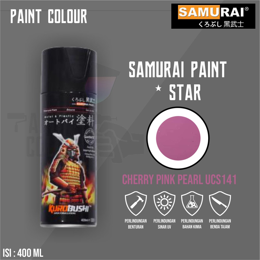 Samurai Paint UCS141* Cherry Pink Pearl Cat Semprot/Pylox Motor/Helm