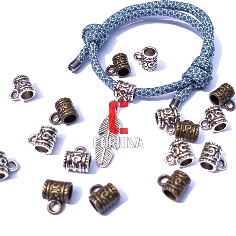 Konektor Bandul Gelang Kalung Beads Manik Logam Paracord