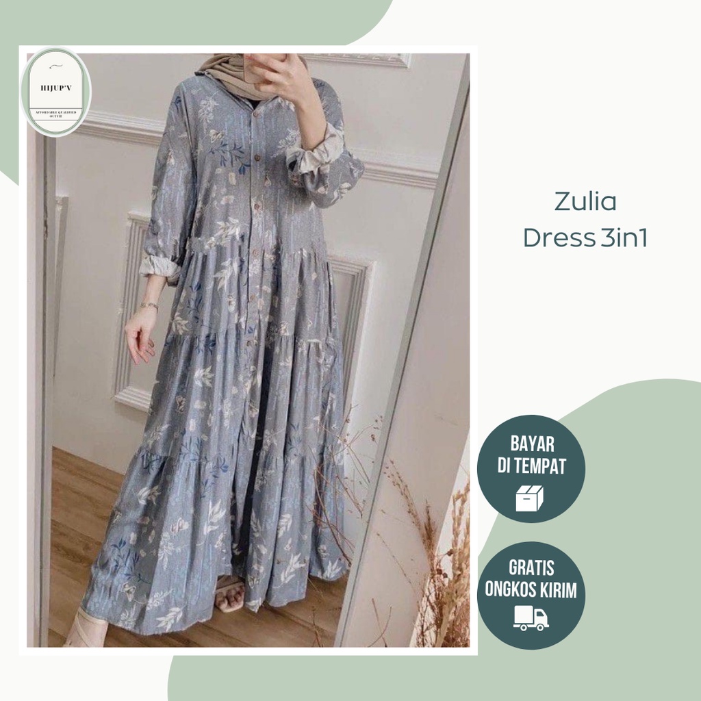 ABERIA DRESS FULL KANCING BUSUI - GAMIS RAYON JUMBO MOTIF ABERIA BUSUI - ZULIA MAXI DRESS - ABERIA D