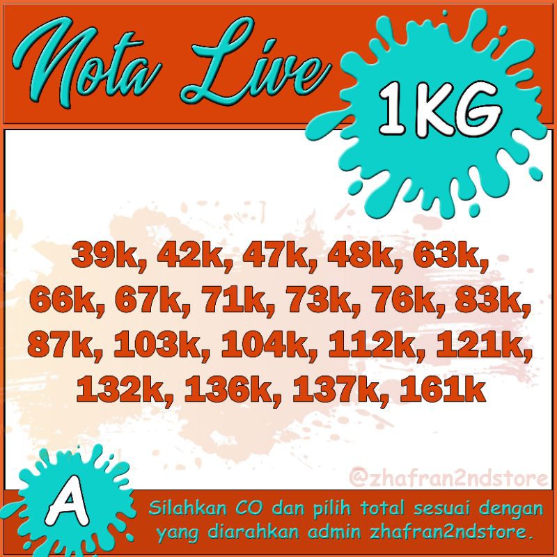 

NOTA LIVE 1KG CAMPURAN 1