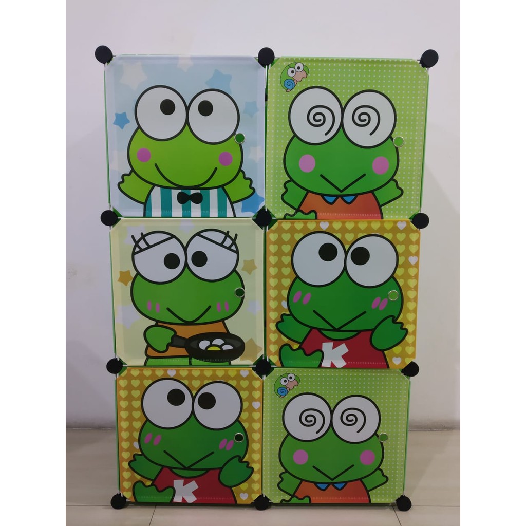 LEMARI PAKAIAN (2X3)/LEMARI SERBAGUNA/RAK SUSUN PLASTIK/LEMARI BAJU/LEMARI 6 PINTU-KEROPI
