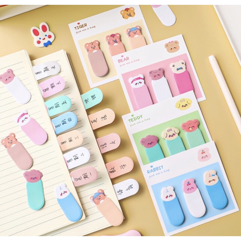 

sticky notes lucu/sticky notes motif kelinci lucu/sticky note Korea/pembatas buku tempel/sticky notes bentuk motif lucu