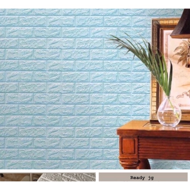 Wallpaper 3d Foam Brick Bata Biru Muda Shopee Indonesia