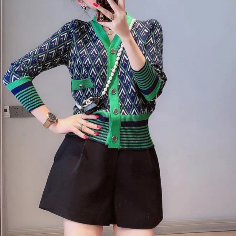 MDLV ~ 39008# Juana Knitted Cardigan Korea Look Zigzag Knit Outer Premium Fashion Import