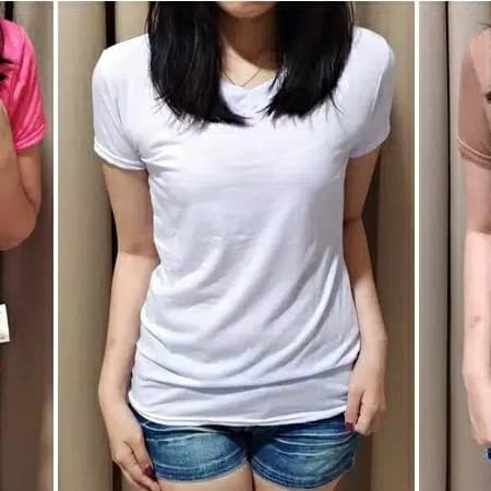 KAOS VNECK LENGAN PENDEK FIT TO XL / TSHIRT ATASAN WANITA MURAH