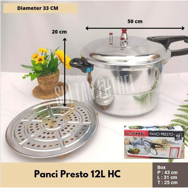 PRESTO HC /PRESTO HAPPY CALL 12 LITER WITH STEAMER PRESTO STAINLESS HAPPY CALL