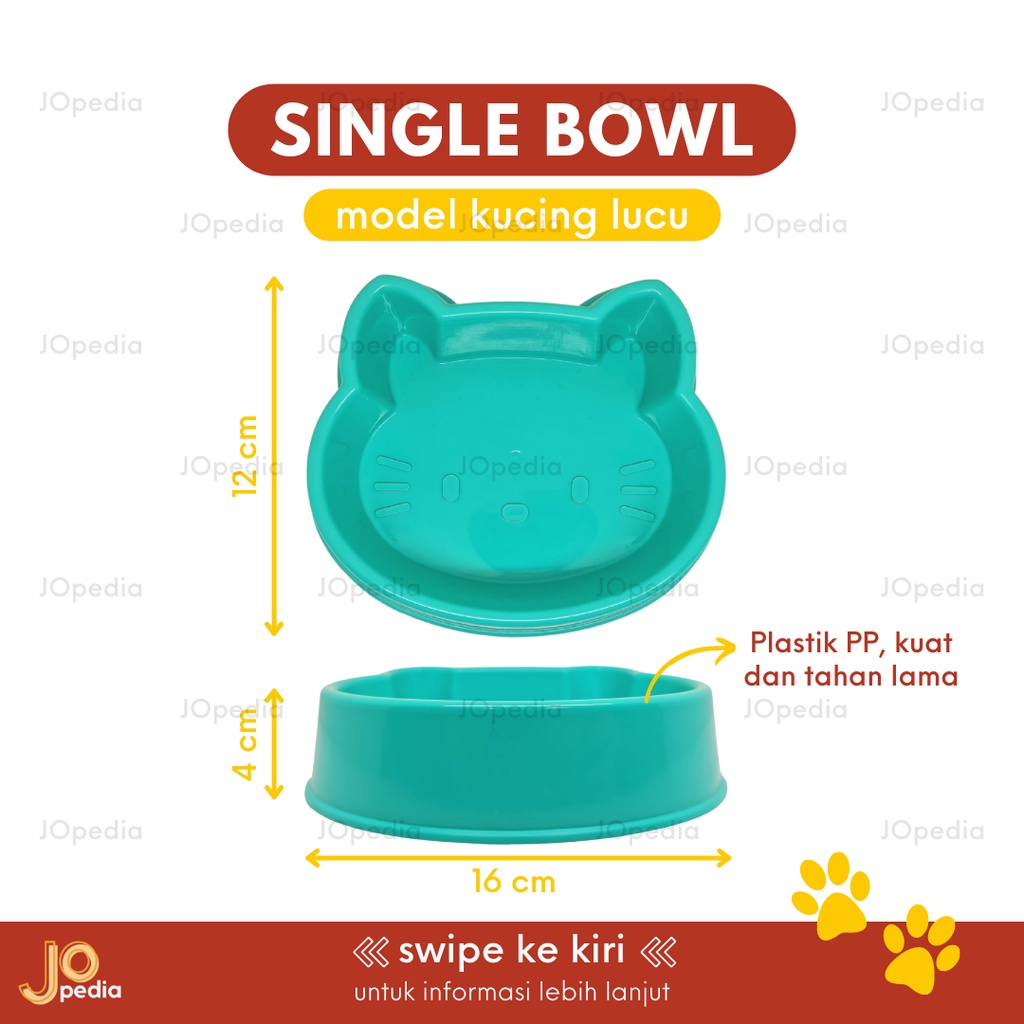 SINGLE BOWL KITTY Tempat Makan Kucing Anjing Mangkok Feeder